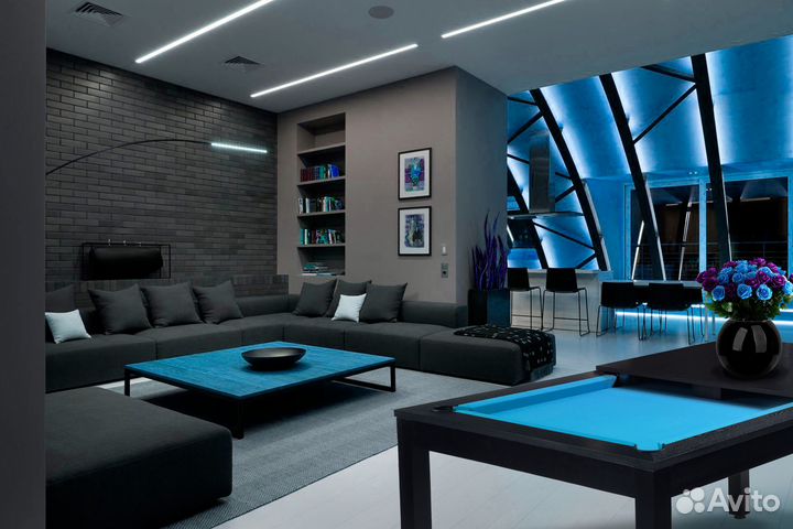 Бильярдный стол Лофт шпон 8 фут. Пул, лдсп 22