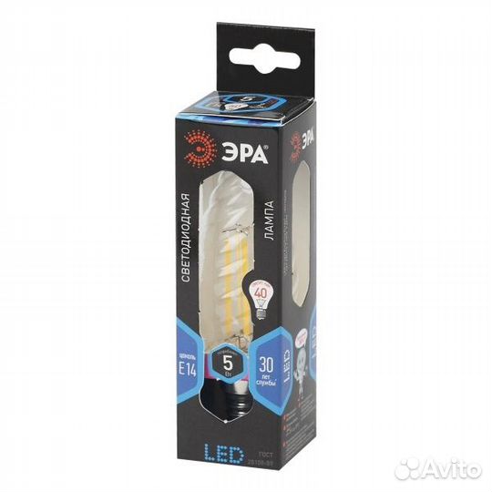 Лампа филаментная светодиодная свеча витая эра F-LED BTW 5W 840 E14 белый свет 575798