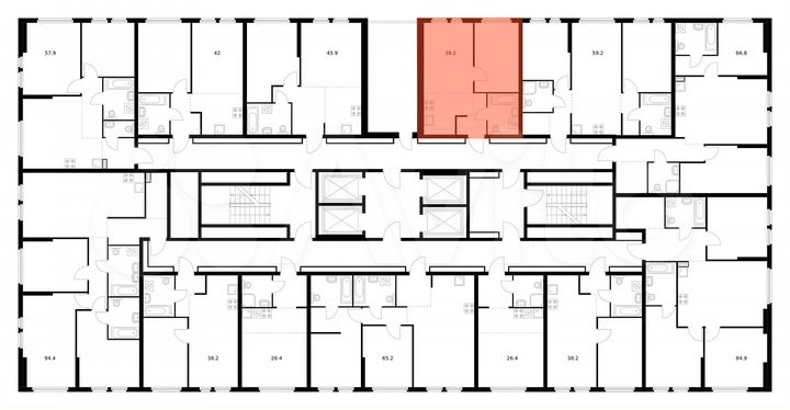2-к. квартира, 38,2 м², 32/32 эт.
