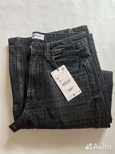 Джинсы со стразами Zara