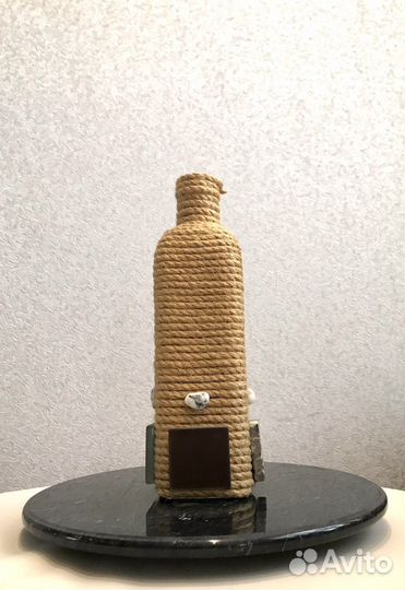 Бутылка джутовая квадратная, декор для дома