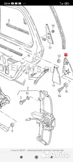 Наружная накладка задней правой двери Seat Cordoba