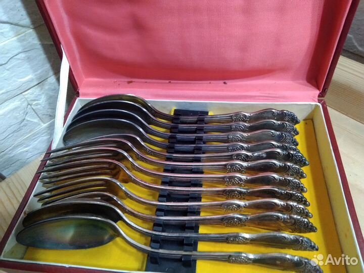 Столовый набор ложки и вилки мельхиор