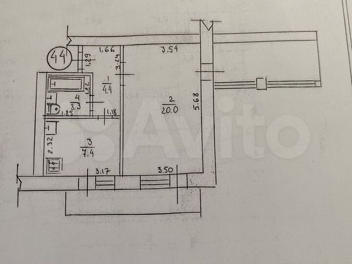 1-к. квартира, 39,2 м², 3/5 эт.