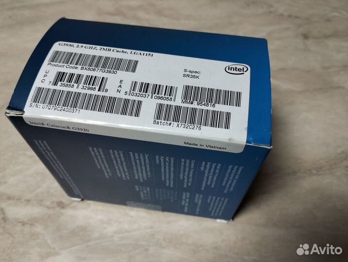 Процессор Intel Celeron G3930