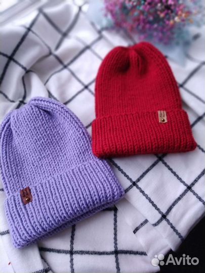 Шапка вязаная женская.Ручная работа