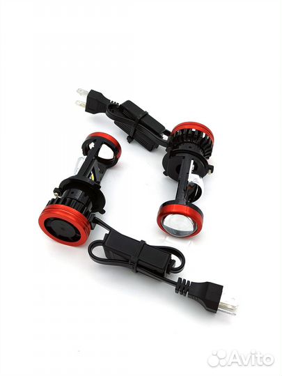 Светодиоды головного света 12/24V H4 6000k линза