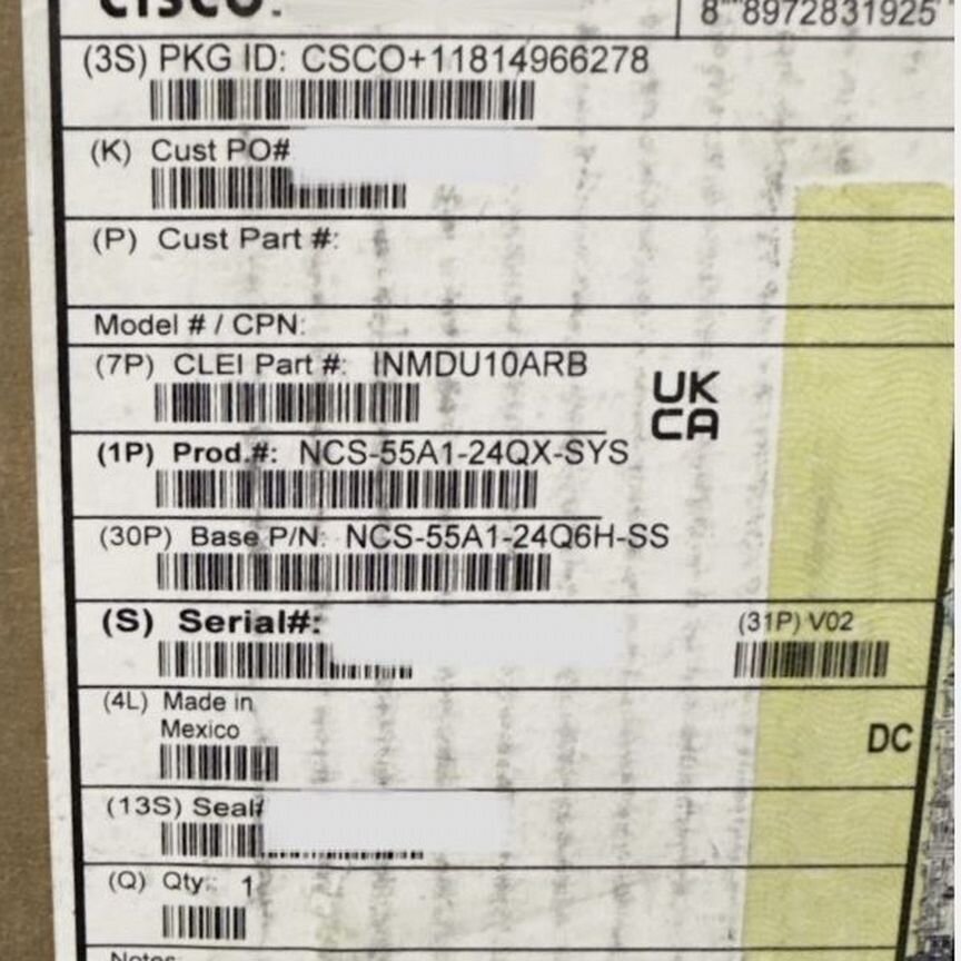 [NCS-55A1-24Q6H-S] Cisco Маршрутизатор 100g Qsfp28 Ncs-55a1-24q6h-S