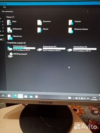 Игровой системный блок с монитором