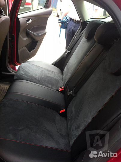 Чехлы на Лада Калина (экокожа+алькантара)