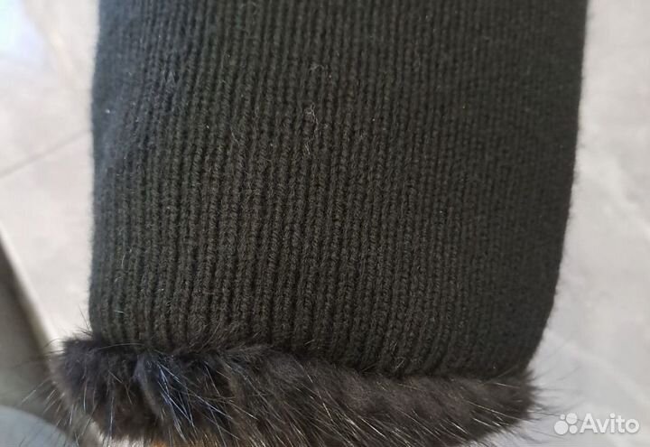 Шапка норковая вязаная