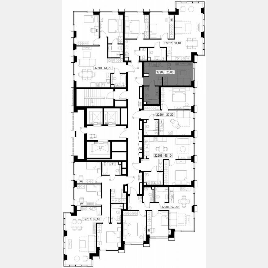 Квартира-студия, 25,8 м², 22/28 эт.