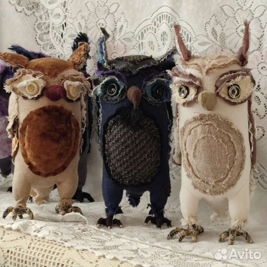 Текстильная интерьерная игрушка Сова
