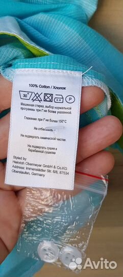 Новая яркая хлопковая рубашка р-р 110 Blue Seven