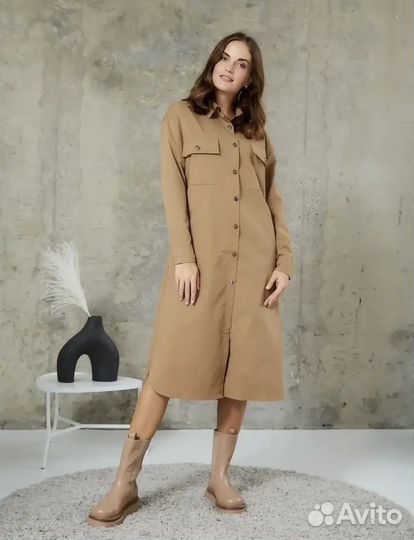 Платье на кнопках, кардиган