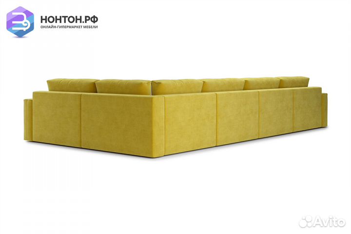 Диван п-образный тик-так Монарх горчичный