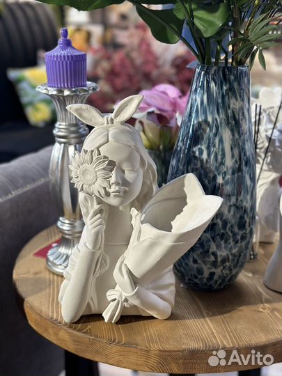 Статуэтка Пиона кашпо ваза горшок ангел