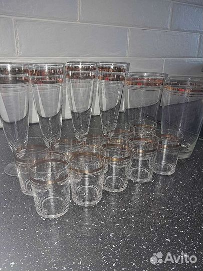 Рюмки, фужеры, стаканы СССР. Хрусталь, позолота