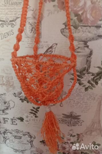 Подвесное Кашпо для цветов (Макраме)