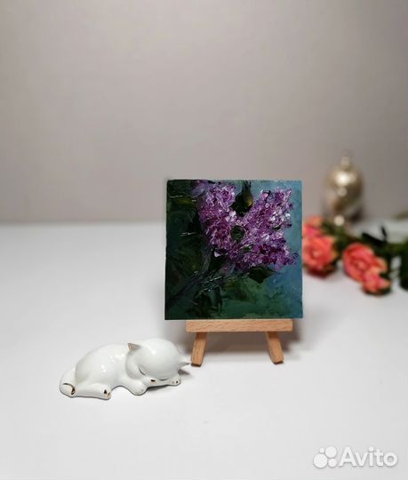 Картины маслом миниатюры Цветы Картины для подарка