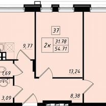 2-к. квартира, 35,4 м², 2/4 эт.