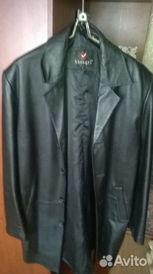 Кожанный пиджак удлиненный