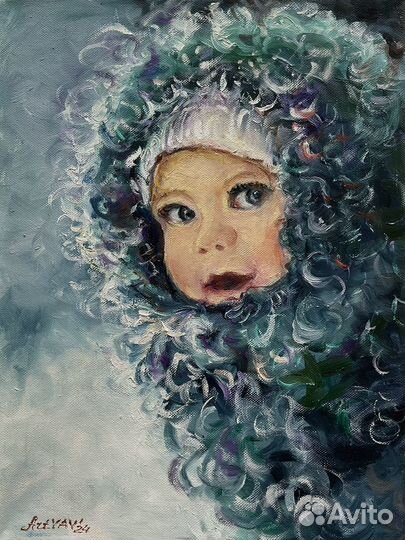 Картина маслом Портрет девочки 30х40 см на заказ