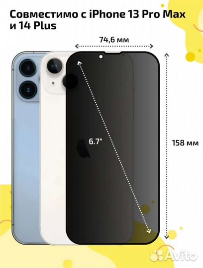 Защитное стекло для iPhone 13ProMax /14Plus