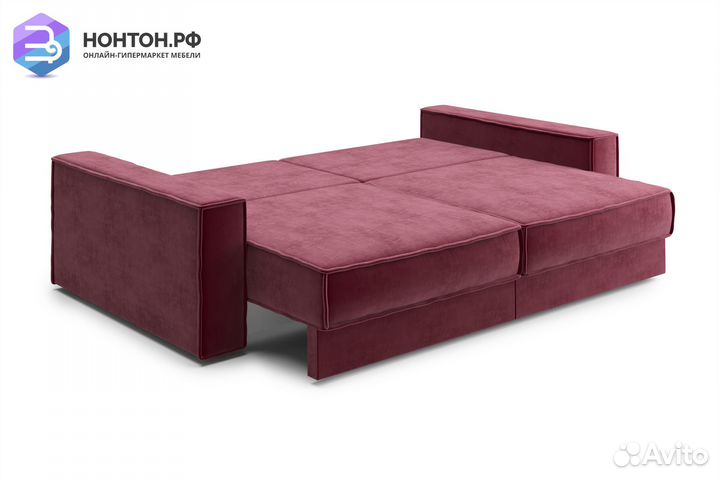 Диван тик-так Сохо 3-х местный бордовый