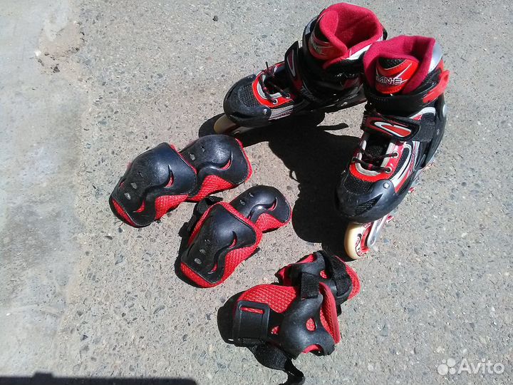 Ролики детские раздвижные размер 30-33 с защитой