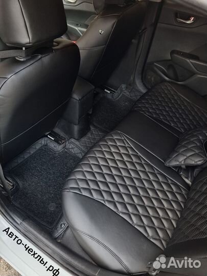 Чехлы из экокожи Хендай Солярис 2 - Киа Рио 4