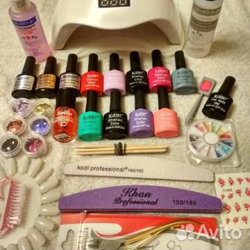 Набор для маникюра Лампа, лаки и др