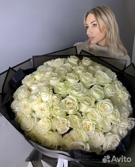 Шикарная голландская белая роза