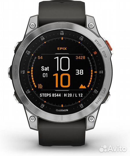 Часы Garmin Fenix Epix 2, темно-серые/стальные