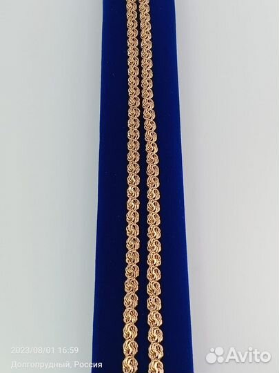 Новая цепь из золота 585 пробы Роза 50 см