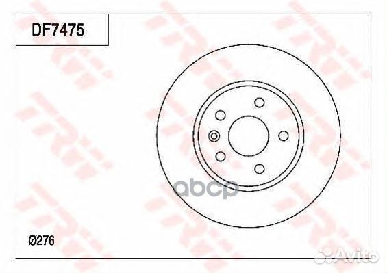 DF7475 диск тормозной Chevrolet Aveo/Cruze 1.2