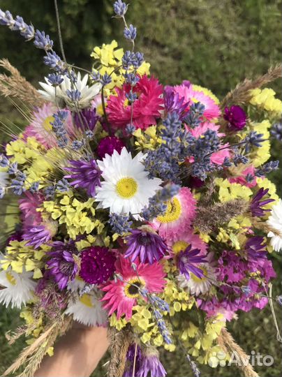 Букет из сухоцветов: лаванда, статица