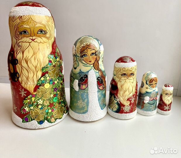 Матрешка дед мороз снегурочка Сергиев Посад