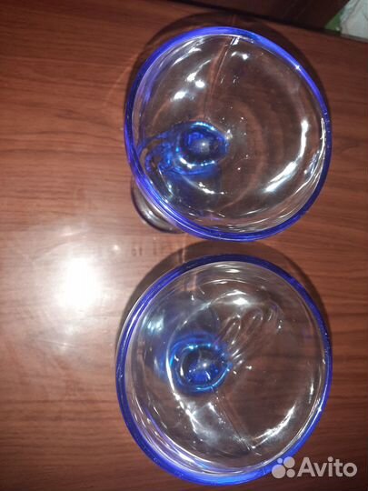Десертные миски кобальтовое стекло (Италия)
