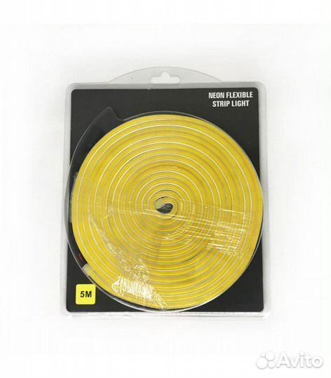 Неоновая лента, 6*12 мм, IP67, Желтая