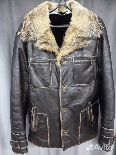 Кожаная куртка мужская 50 52 зимняя