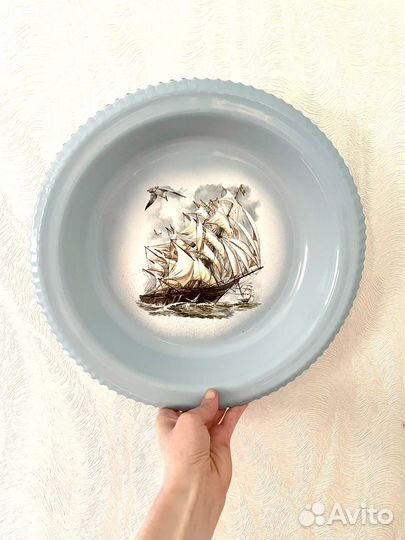 Тарелка настенная / поднос / блюдо Корабль