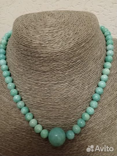 Бусы из натурального амазанита