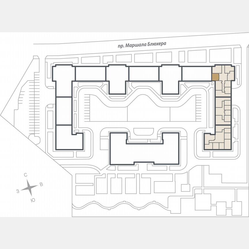 1-к. квартира, 43,8 м², 7/17 эт.