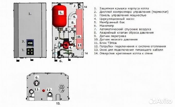 Электрический котел 6-9-12 кВт с Wi-Fi и Янд.Алиса