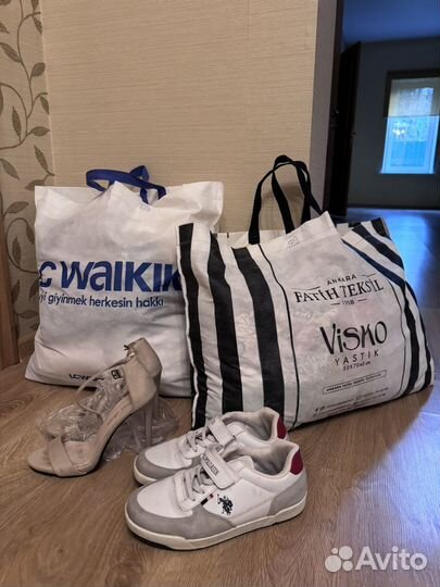 3 пакета летних вещей XS и обуви 36