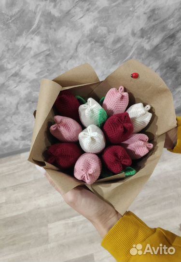 Вязанные цветы