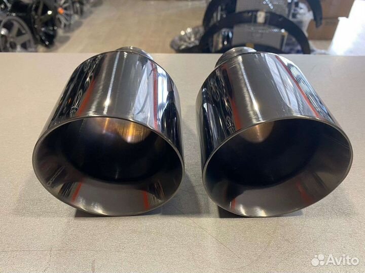 Насадка на глушитель 53*100*145 черный хром