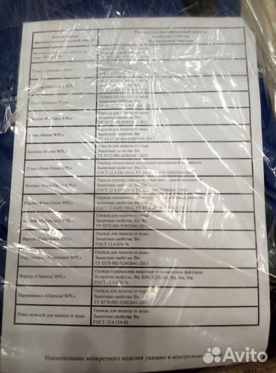 Костюм для защиты от воды