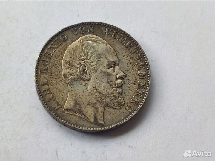 1 Талер 1871 Вюртемберг Франко-прусской война